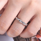 Trendy Inlay Zirconia Twist Eternity Ring