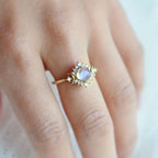 Bohemian Moonstone Sunburst Stacking Ring