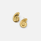 Modernist Gold Seashell Studs