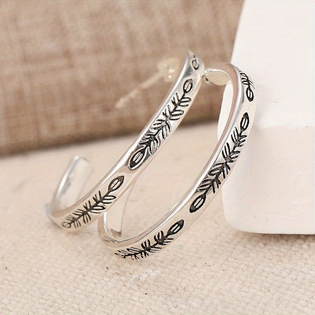 Sleek Silvery Hoop Earrings