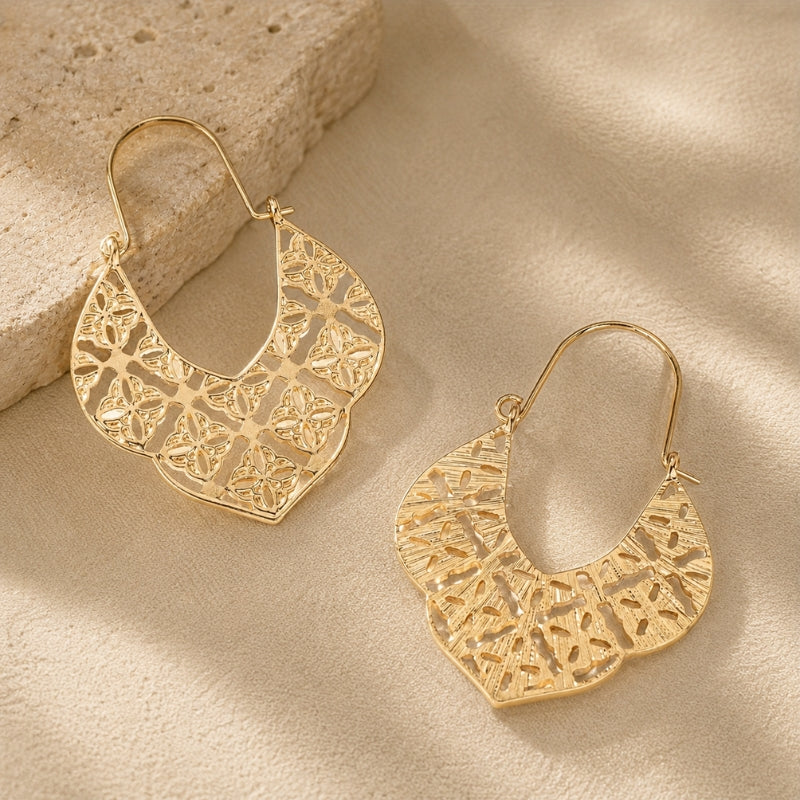 Couture Pattern Hoop Earrings