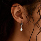 Classic Pearl Drop Huggie Earrings