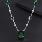 Emerald Rectangular Jewelry Set