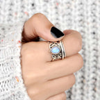 Spinner Teardrop Moonstone Ring