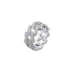 Elegant Gold and Silver Zirconia Inlaid Ring