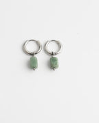 Minimalist Stone Hoop Earrings