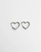 Beaded Heart Hoop Earrings