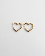 Beaded Heart Hoop Earrings