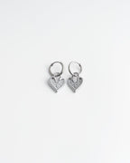 Sparkling Heart Hoop Earrings