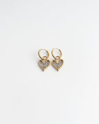 Sparkling Heart Hoop Earrings