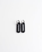 Pave Rectangle Link Hoop Earrings
