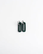 Pave Rectangle Link Hoop Earrings