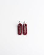 Pave Rectangle Link Hoop Earrings