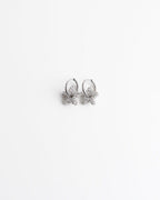 Toned Pave Star Hoop Earrings