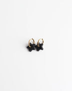 Toned Pave Star Hoop Earrings