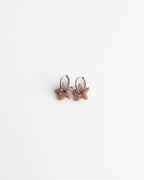 Toned Pave Star Hoop Earrings