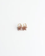 Toned Pave Star Hoop Earrings