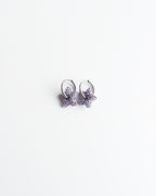 Toned Pave Star Hoop Earrings