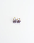 Toned Pave Star Hoop Earrings