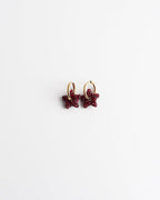 Toned Pave Star Hoop Earrings