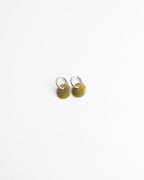 Round Stone Hoop Earrings