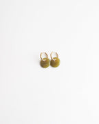 Round Stone Hoop Earrings