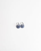 Round Stone Hoop Earrings