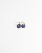 Round Stone Hoop Earrings