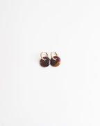 Round Stone Hoop Earrings