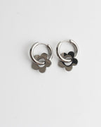 Flower Dangle Hoop Earrings