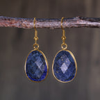 Sculpted Stone Gold Earrings