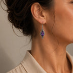 Crystal Amethyst Hook Earrings
