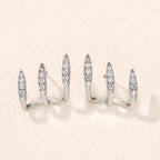 Elegant Rhinestone Three Claw Earrings