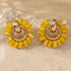 Sophisticated Yellow Beaded Earrings