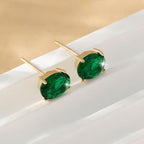 Gleam Oval Emerald Earrings