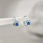 Sapphire Paw Huggie Earrings