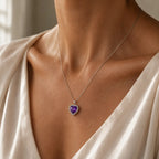 Heart Shape Halo Pendant Necklace