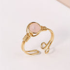 Irregular Golden Wire Wrapped Gemstone Ring