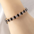 Marquise Zirconia Onyx Bracelet