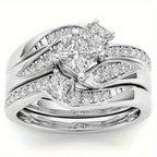 Princess Cluster Ring Set