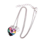 Rainbow Heart Pendant Memorial Necklace