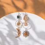 Boho Sun Moon Charm Earrings