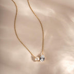 Pearl Teardrop Duo Charm Necklace