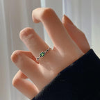 Emerald Stone Chain Ring