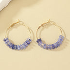 Irregular Acrylic Bead Round Earrings