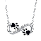 Infinity Paw Print Zirconia Necklace