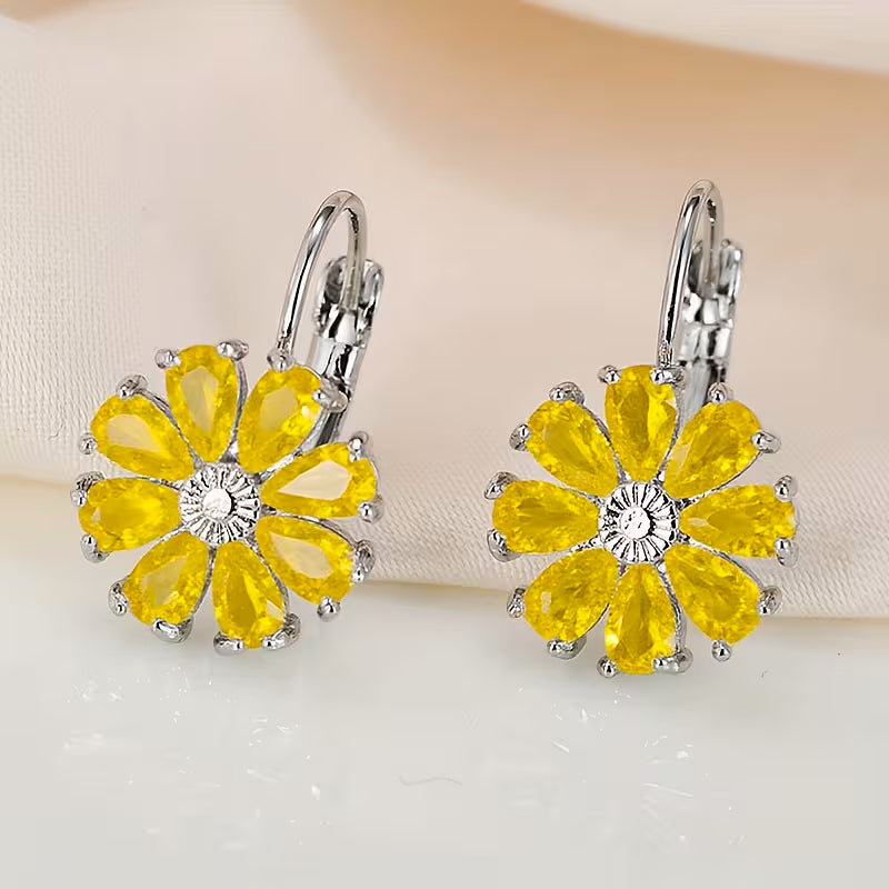 Dazzling Crystal Flower Earrings
