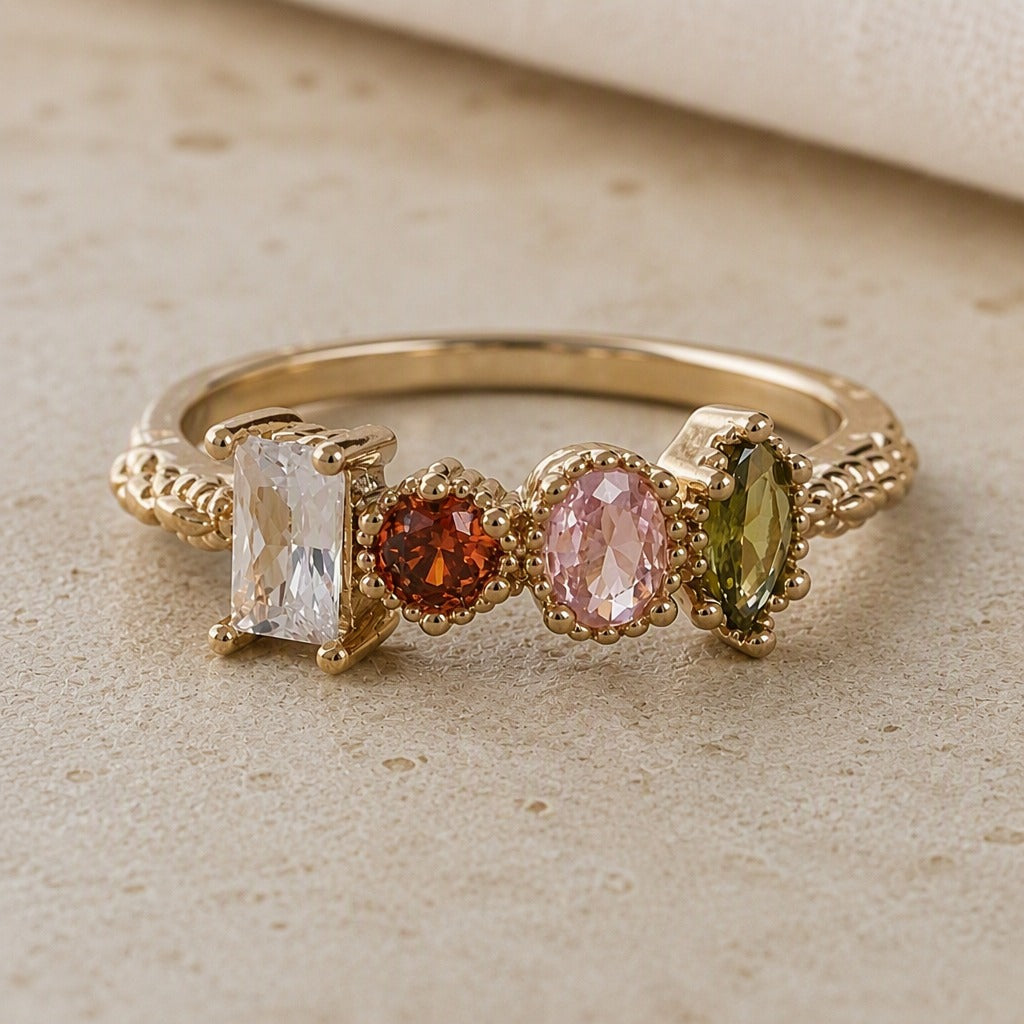 Multicolor Gemstone Statement Ring