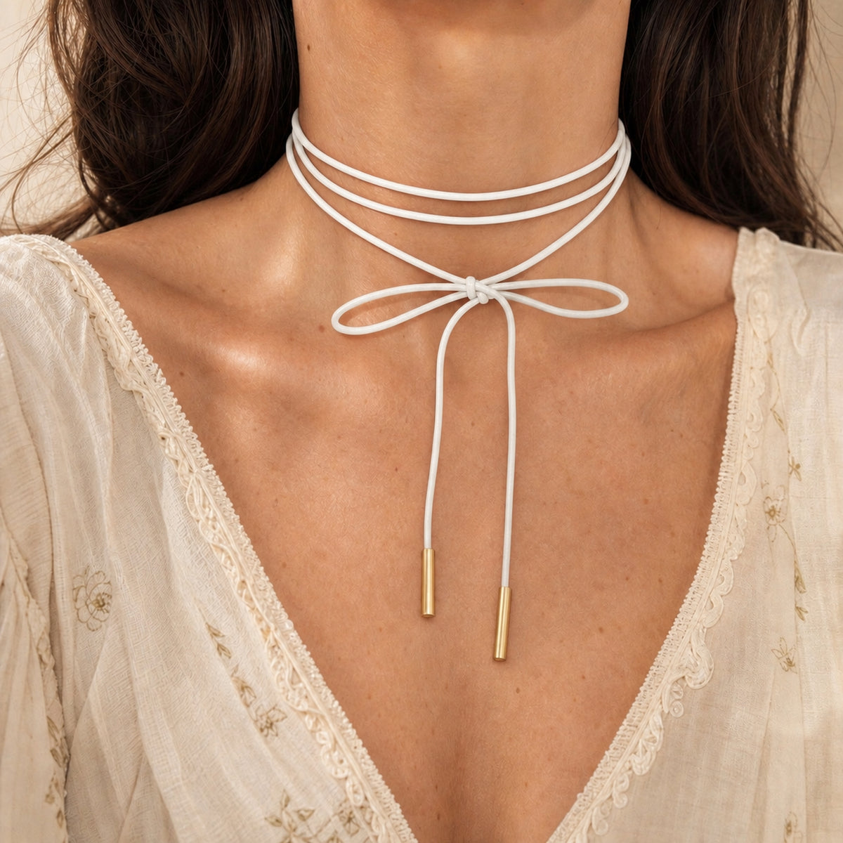 Graceful Bow Choker Necklace