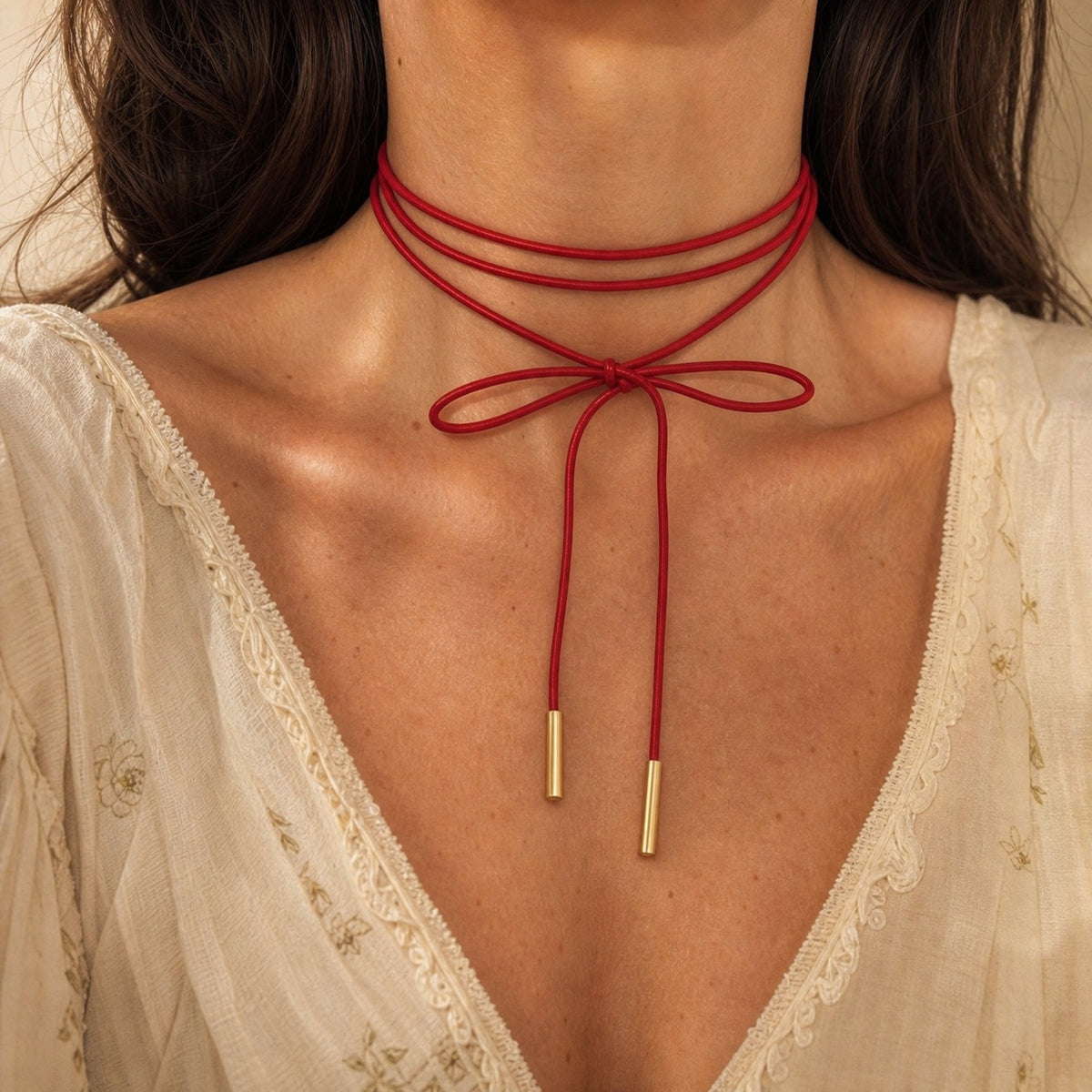 Graceful Bow Choker Necklace